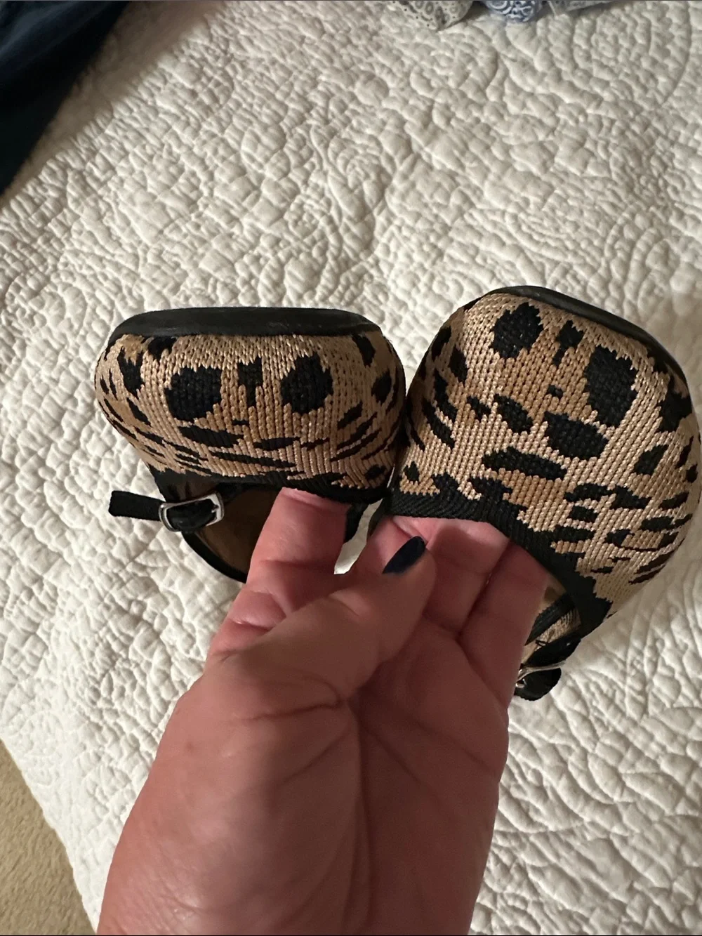 Rachel Zoe Leopard-Print Mary Jane Flats in Tan & Black